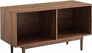 Crosley Furniture Liam Mid-Century Record Storage Console Cabinet, Medium, Walnut