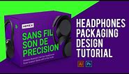 How To Easy Design Headphones Packaging | Speed Art Tutorial