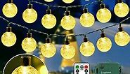 Battery Operated String Lights Outdoor - 39Ft 80 LED Battery Powered Outdoor Lights with Remote, 8 Modes Globe Battery String Lights Outdoor Battery Lights for Camping Tent Patio Porch Outside Decor