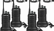 Retevis RB29 Walkie Talkies Long Range,Rechargeable 2 Way Radios with Waterproof Shoulder Speaker Mic,USB Charging Base,Rugged Two Way Radio for Business Worksite Construction Site Security(4 Pack)