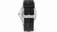 GV2 by Gevril Men's Stainless Steel Automatic Watch with Leather Strap, Black, 20 (Model: 18100-L1)