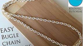 BEADING TUTORIAL: Bugle Bead Chain Necklace #beadingtutorial #beading #diyjewelry #handmadejewelry