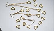 70Pcs Brass Charms for Jewelry Making 18K Gold Plated Heart Earring Connector 2-Hole Stick Strip Bar Links for Jewelry DIY Making