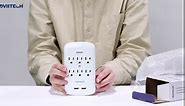 Oviitech 6 Outlet Surge Protector,900 Joules Wall Adapter Tap with 2 USB Charger, Dual 3.1A USB Ports, 3-Prong Wall Mount Outlet Plugs,ETL Listed,White