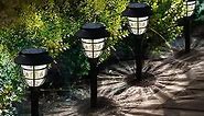 10 Pack Solar Pathway Lights Outdoor - Bright Solar Powered Garden Lights with Warm White LED, Auto On/Off Waterproof Path Lights Decorative, Landscape Lighting for Yard Patio Walkway Driveway
