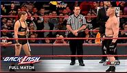 FULL MATCH — Brock Lesnar vs. Ronda Rousey : Backlash, Sep 23, 2019