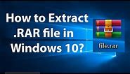 How to Extract RAR File in Windows 10?