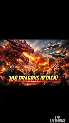 100 Dragons Attack Earth – Final Battle Begins! 🐉🔥 #dragon #aivideo #shorts