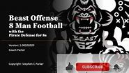 8 Man Football Beast Offense Playbook and Pirate Defense for 8s - Coach Parker -Youth Football Plays