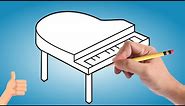 comment dessiner un petit piano tuto de dessin piano facile etape par etape
