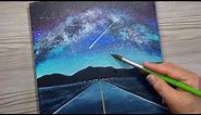 MILKY WAY GALAXY / EASY ACRYLIC PAINTING / How To Step By Step For Beginners/ 10 Mins Art