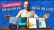 11" Samsung Comparison: Galaxy Tab S9 vs S9 FE vs S8 vs S6 Lite