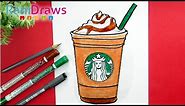 Cómo dibujar un CAFÉ STARBUCKS - Paso a paso