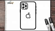 how to draw iPhone 11 Pro Max step by step