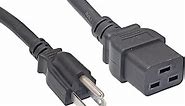 Cablelera North American Power Cord Extension, NEMA 5-15P to C19, 6', 14 AWG, 15A, 125V (ZWACPFAC-06)