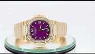 Patek Philippe 7010/1R-013 Nautilus Purple Dial 18k Rose Gold Diamond Bezel Ladies Watch