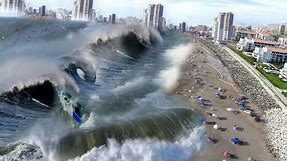 9 METER (30 foot) Waves absorb Sochi: Strongest Storm Bettina in the Black Sea, Russia.