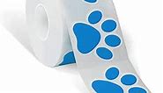 Paw Print Stickers, 1.5 inch Dog Paw Stickers, 600pcs Puppy Paw Stickers, Clues Paw Print Stickers and Bear Paw Stickers (Perforation Line/Blue)