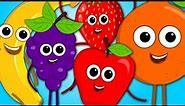 Five Little Fruits | Fruits Song | Learn Fruits | Nursery Rhymes | Kids Songs