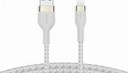 Belkin BoostCharge Pro Flex Braided USB Type A to Lightning Cable (3M/10FT), MFi Certified Charging Cable for iPhone 14, 13, 12, 11, Pro, Max, Mini, SE, iPad and More - White