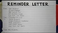 How To Write A Reminder Letter Step by Step Guide | Writing Practices