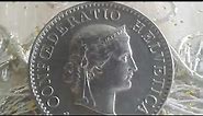 Currency Confederatio Helvetica 1962 Coin Five Cent Value 5 centimes Head of Libertas cupronickel
