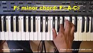 How to Play the F Sharp Minor Chord - F# Minor on Piano and Keyboard - F#m, F#min