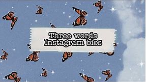 3 Words Instagram bios ideas *Super Interesting* || HRIDYAk.