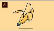 Create an Amazing Banana Vector in Little Time 🍌 | Flat Vector Art Tutorial | Adobe Illustrator CC