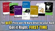 The BEST Price Per TB Hard Drive for your NAS or DAS RAID – Get It Right, FIRST TIME!!!