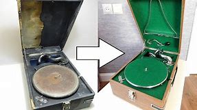 Restoration Old record player gramophone (phonograph)
