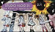 STUDIO VLOG 31 🌻 Drawing Cute Ghosts | Turning my art into stickers | soothing asmr order packing