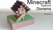 DIY Minecraft Village House diorama - papercraft