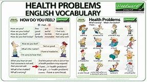 Health Problems - English Vocabulary - Health Issues in English