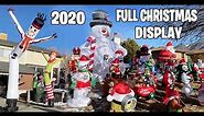 New & Complete Christmas Inflatables Yard Display with 3 Holiday Air Dancers! (Day)