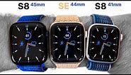 Apple Watch Series 8 (41mm vs 45mm) vs Apple Watch SE - Full Comparison!