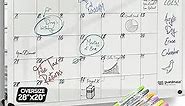 Oversize Premium Acrylic Calendar for Wall | Ultra-Thick Clear Dry & Erase Board | Large 28"x20" | Home Office Monthly Glass Family Planner Guard Mate Plexiglass Whiteboard GUARDMATE