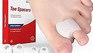 [8 Pack ] Ped-Rx Silicone Gel Toe Separators Spacers - to Correct Bunions, Hallux Valgus, Straighten Overlapping Toes, Realign Crooked Toes, Hammer Toe (4 Bigger, 4 Smaller)