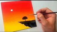 Easy Acrylic Sunset Painting for Beginners | Step by Step Tutorial