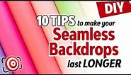 10 Tips to make Seamless Paper Backgrounds last longer & 2 DIY fixes for your photo studio backdrops