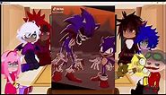 Sonic Boom characters + Rouge react to different Sonic EXE's