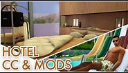 CC & MODS FOR REALISTIC HOTELS 🏨 + The Sims 4 Sleek Slumber Overview