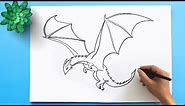 How to draw a Dragon | Flying Dragon Drawing lesson