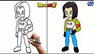 Android 17 Drawing || How to Draw Android 17 Full Body Step by Step