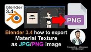 How to export material texture as JPG/PNG - Blender tutorial
