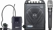 Hisonic HS120B Rechargeable & Portable PA (Public Address) System with Built-in UHF Wireless Microphone (1 Handheld +1 Belt-Pack)