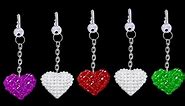 How To Make Crystal Beads Keychains At Home | DIY Home Made Keychains | ♥Heart♥