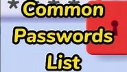 The Top 10 Most Common Passwords List In 2023