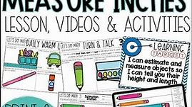 Estimating and Measuring INCHES Activities with Lesson Plans, Worksheet & More