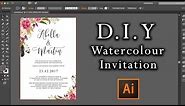 DIY Watercolour Flower Invitation tutorial | How to make professional invitations using Illustrator